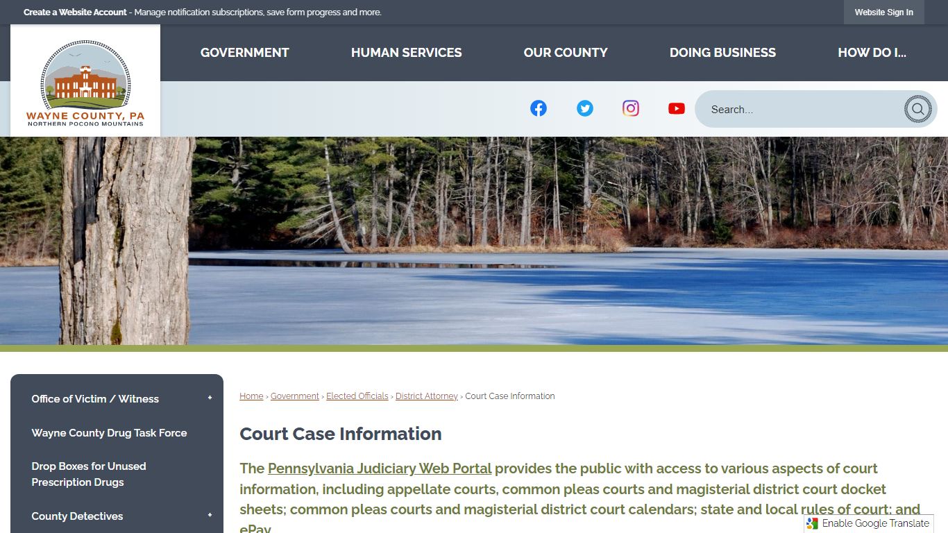 Court Case Information | Wayne County, PA - Wayne County, Pennsylvania